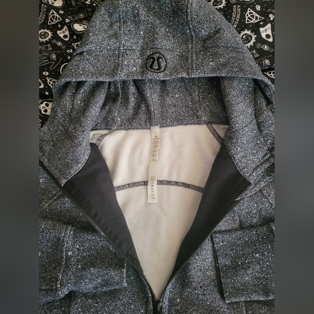 Lululemon scuba hoodie rare speckled black, size 14. NWT. - Picture 3 of 12